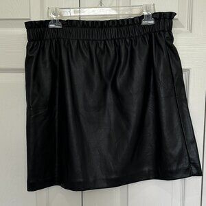 Loft Faux Leather Paperbag Pocket Skirt